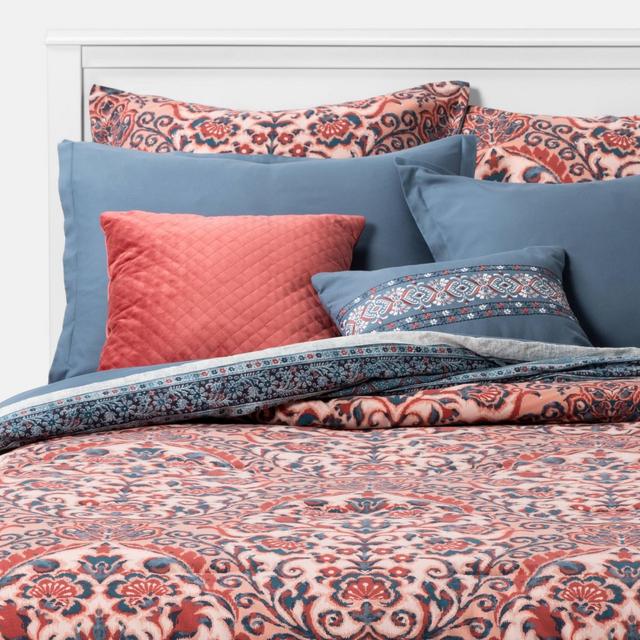 Queen 8pc Monson Comforter Set Rose/Blue - Threshold™