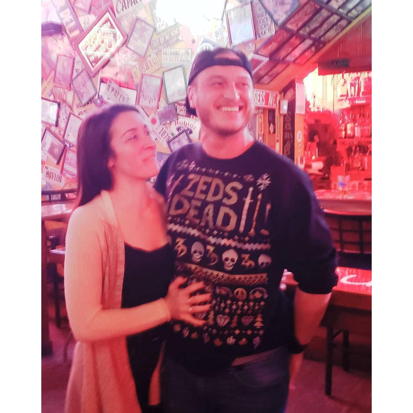 Celebrating Tyler's 29th birthday at Sam's Silver Circle, on Christmas eve.