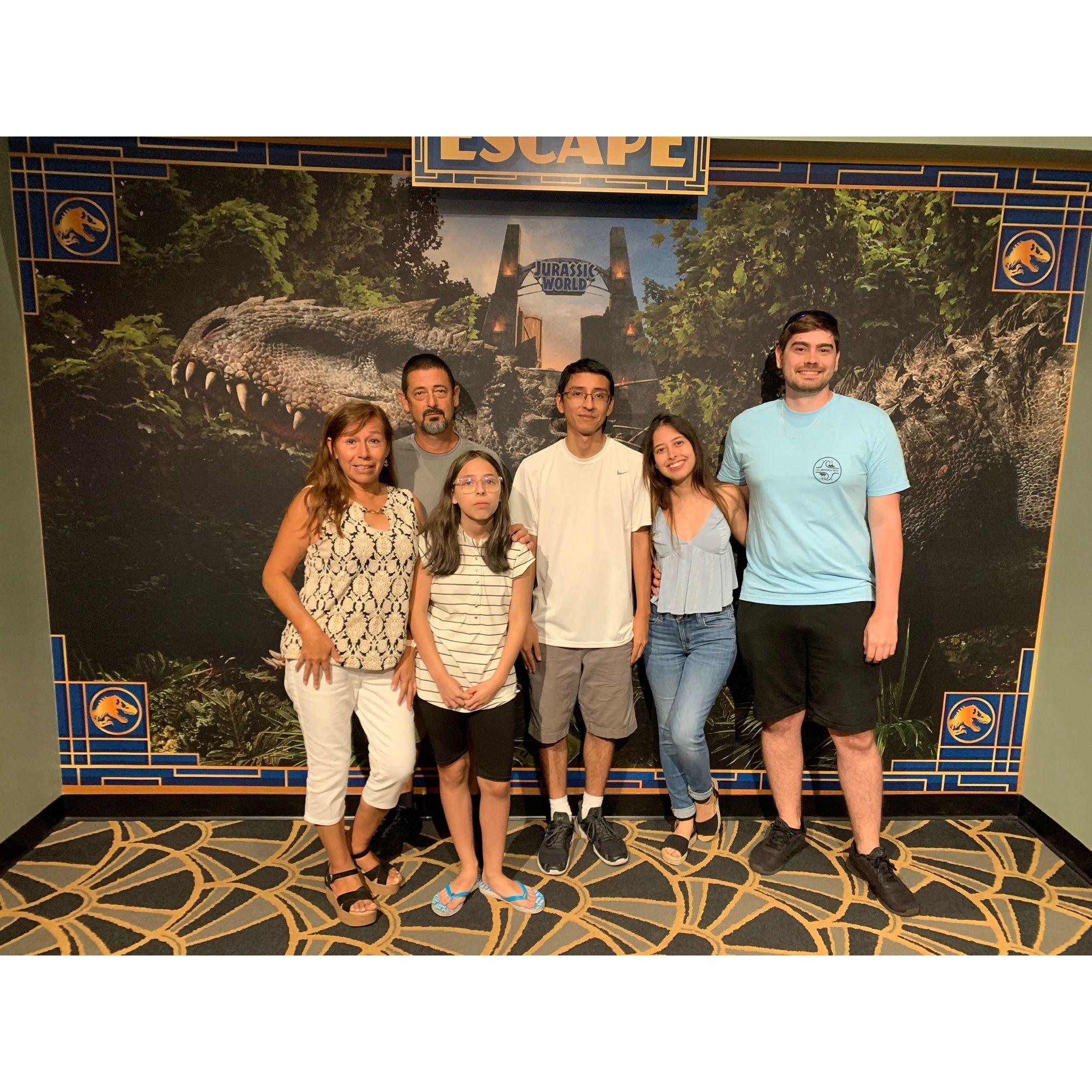 Universal's Jurrasic World Escape Room with Steph's family