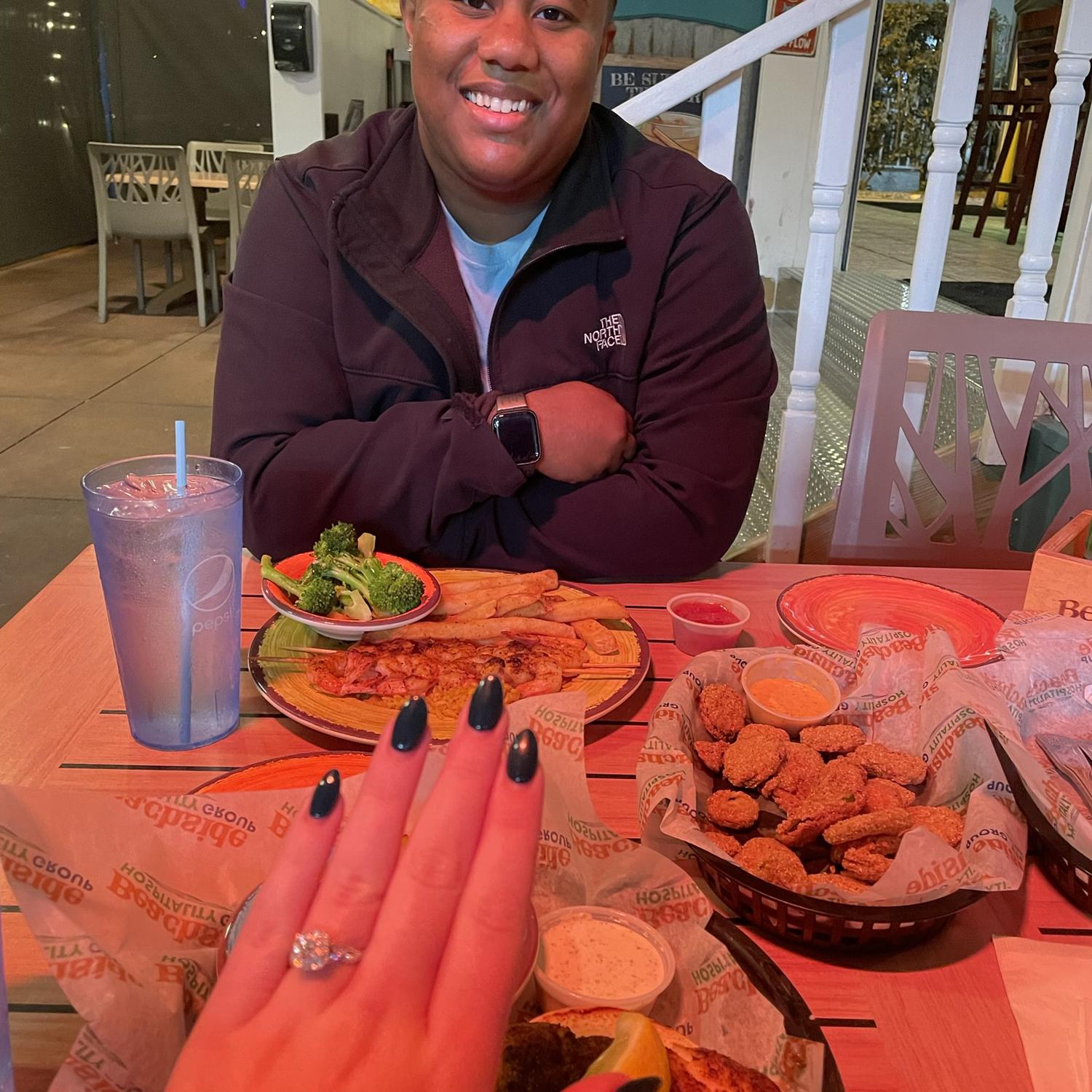 When she proposed!! (Ask about the pickles lol)