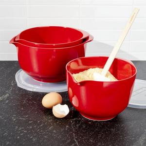 Rosti Luna Red Melamine Mixing Bowls with Lids Set