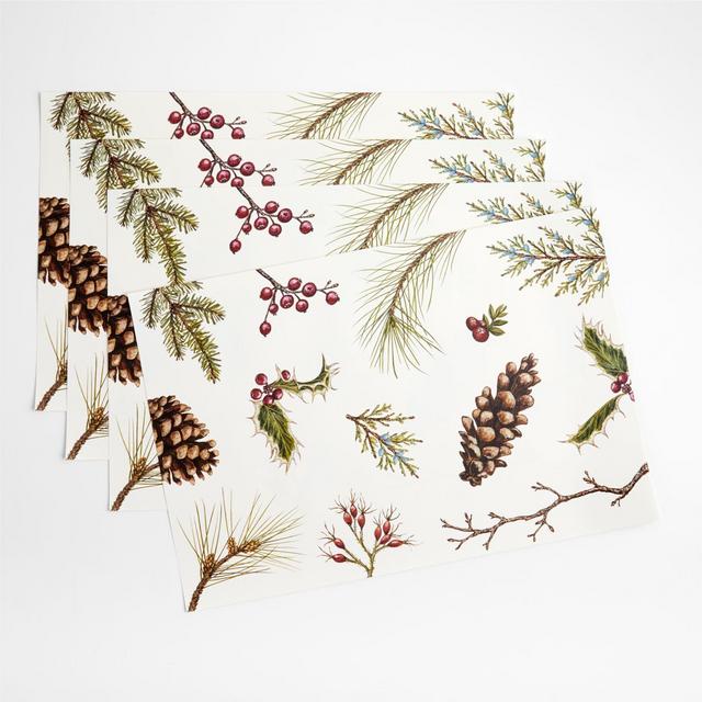 Winter Collage Paper Placemats, Set of 24