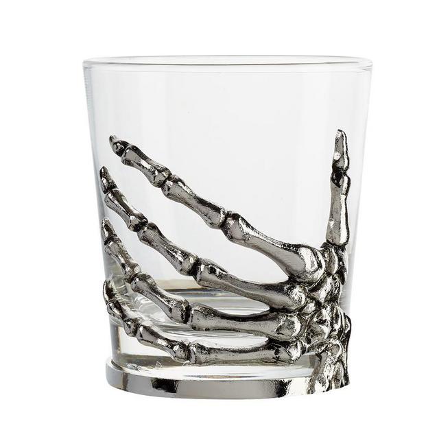 Skeleton Hand Double Old Fashioned Glass