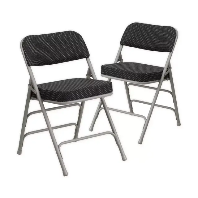 Flash Furniture Hercules Padded Folding Chairs in Grey/Black (Set of 2)