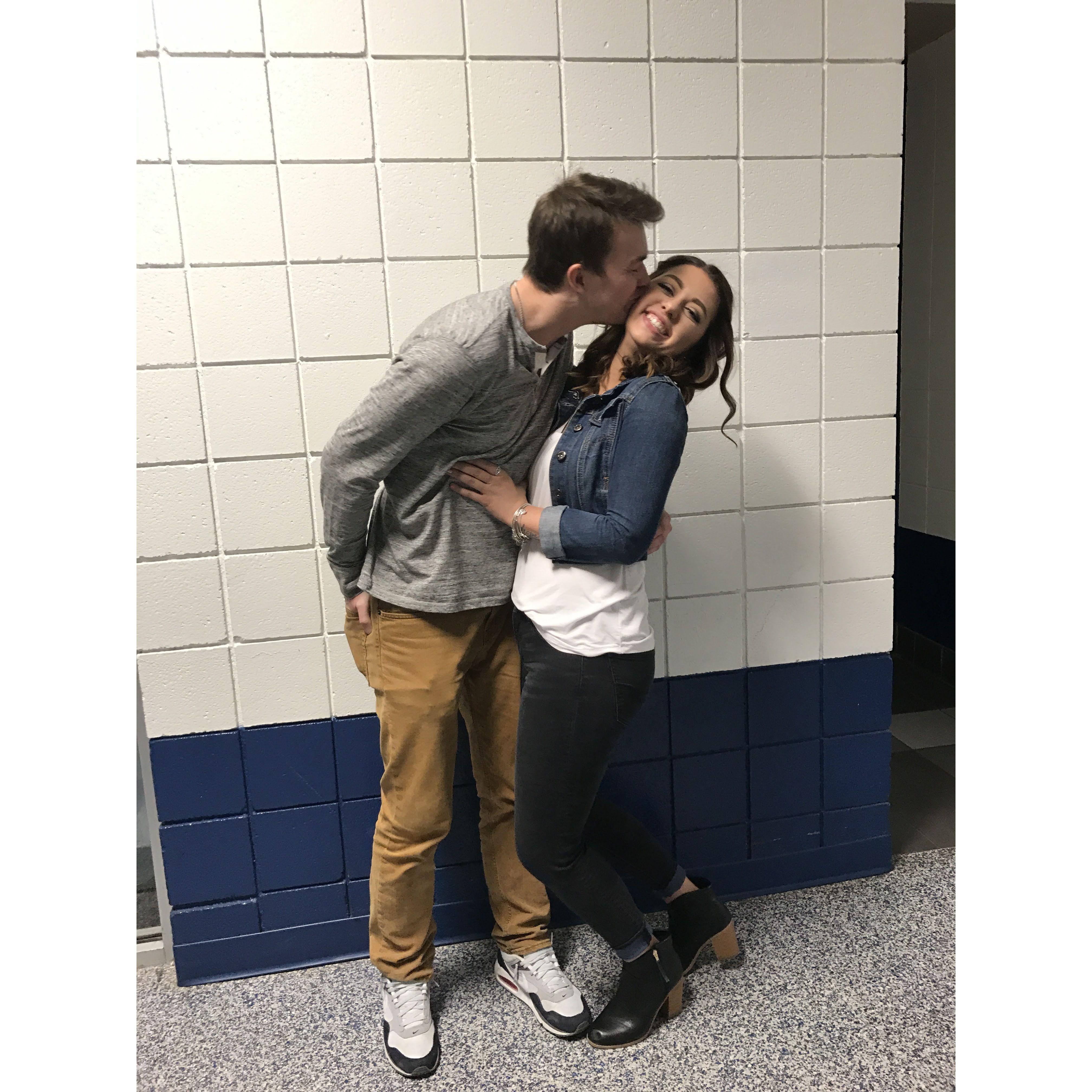 A few weeks after we started dating in February 2017.