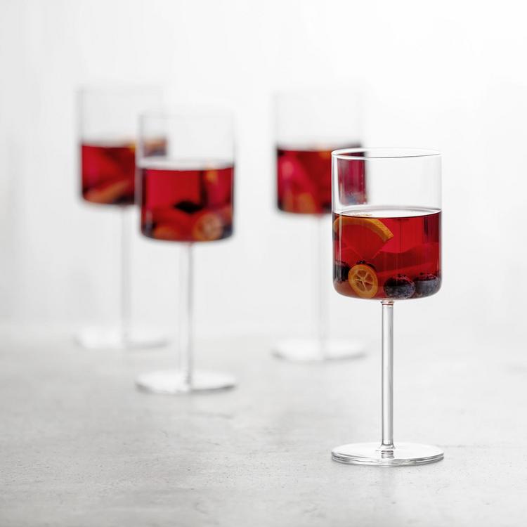 Wine Glasses - Square Wine Glasses Set of 4 Hand Blown Crystal