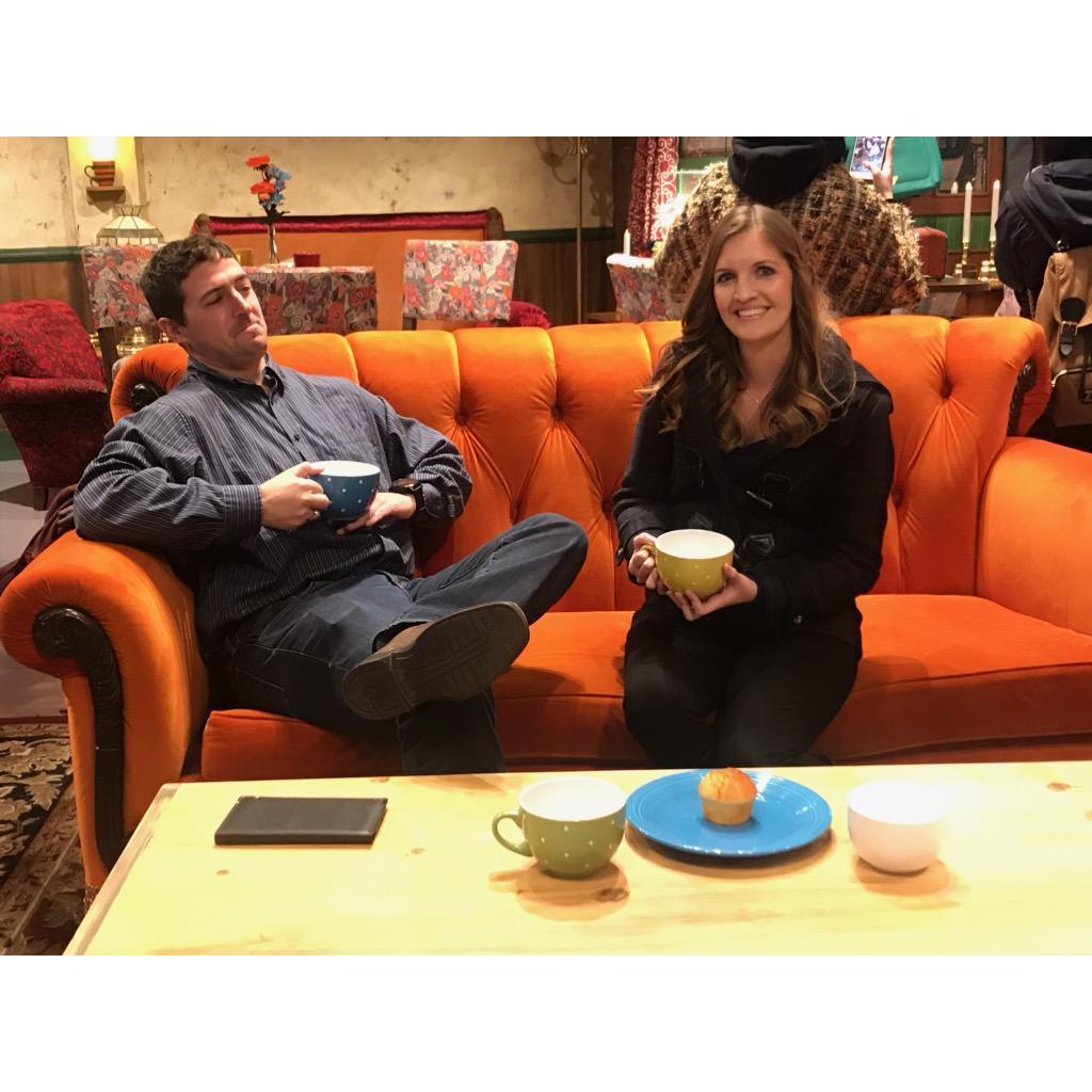 Could we BE anymore excited to sit in Central Perk?!?
