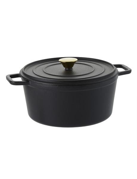 Fig & Saffron Noir Cast Iron Round Casserole 5L