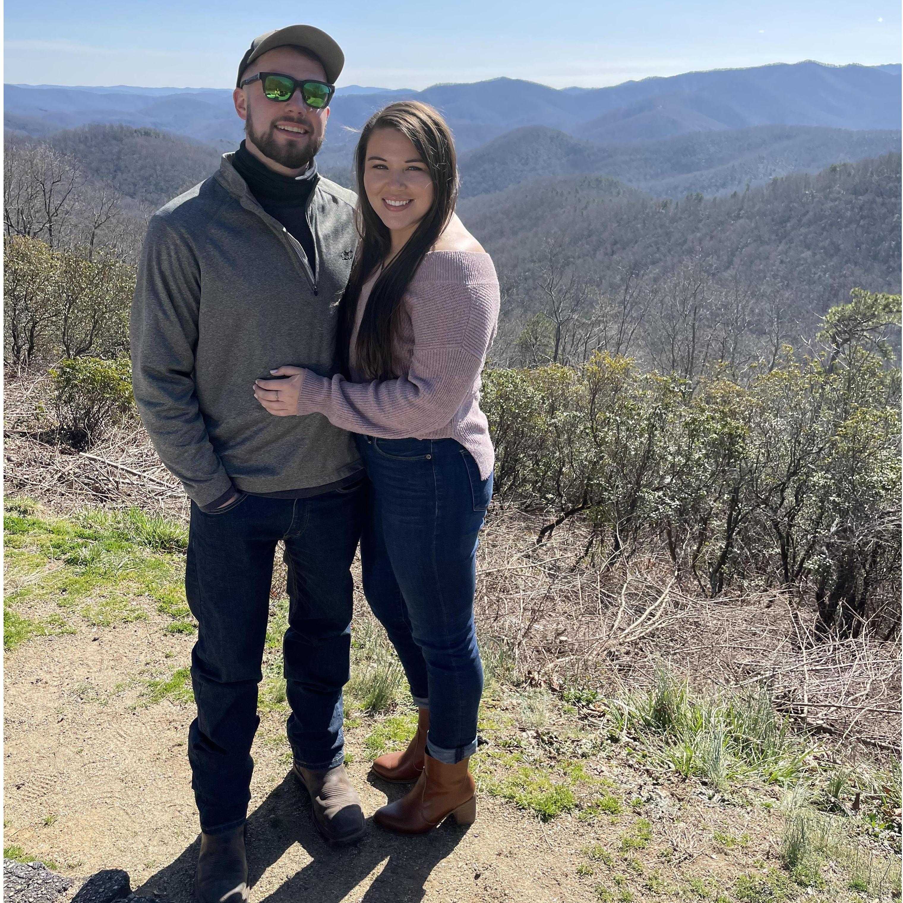 March 2021 - Asheville, NC. 
Patrick flew to NC from Iowa to celebrate Carla's birthday. They went "glamping" and Patrick met Carla's family for the first time.