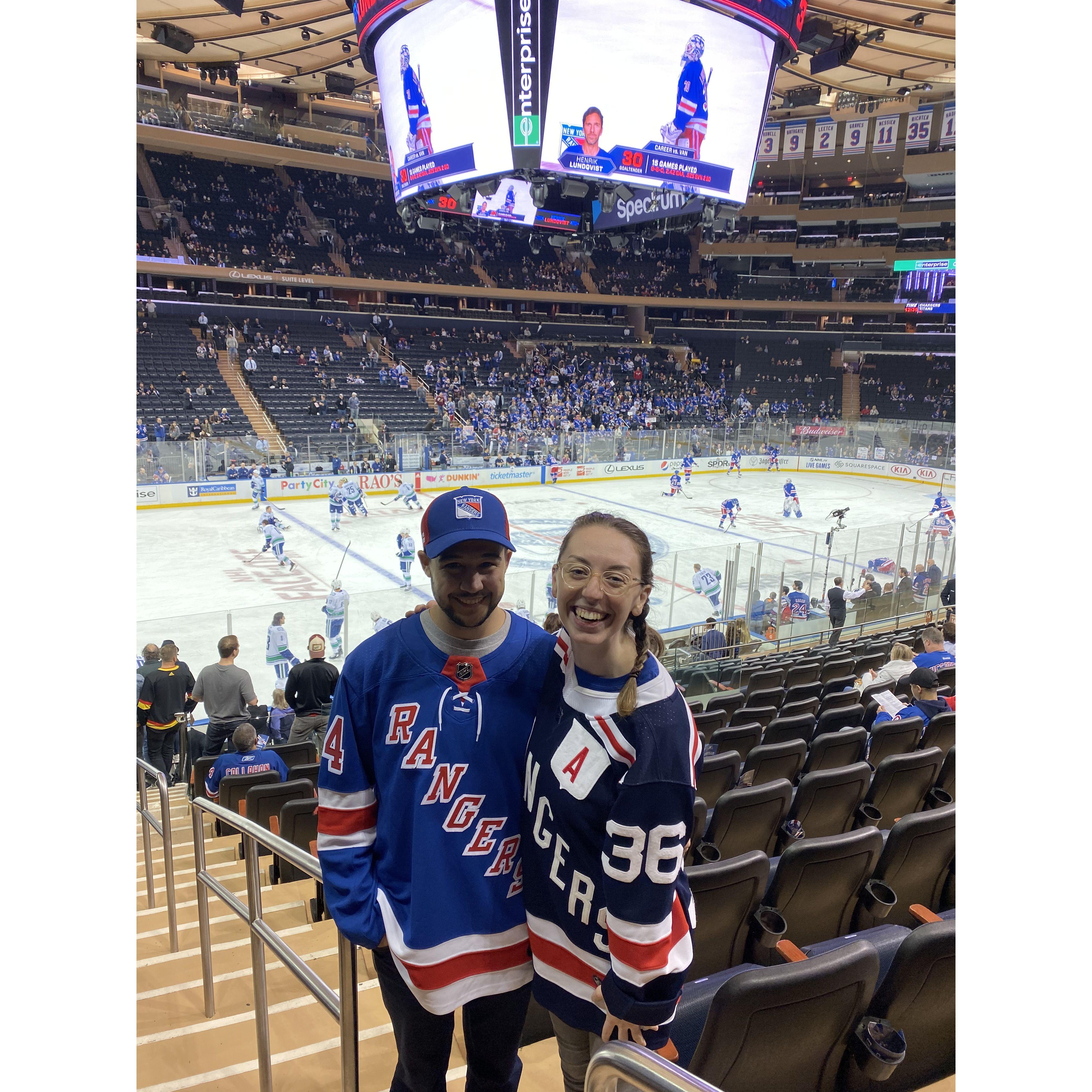 Rangers game on Emma's birthday