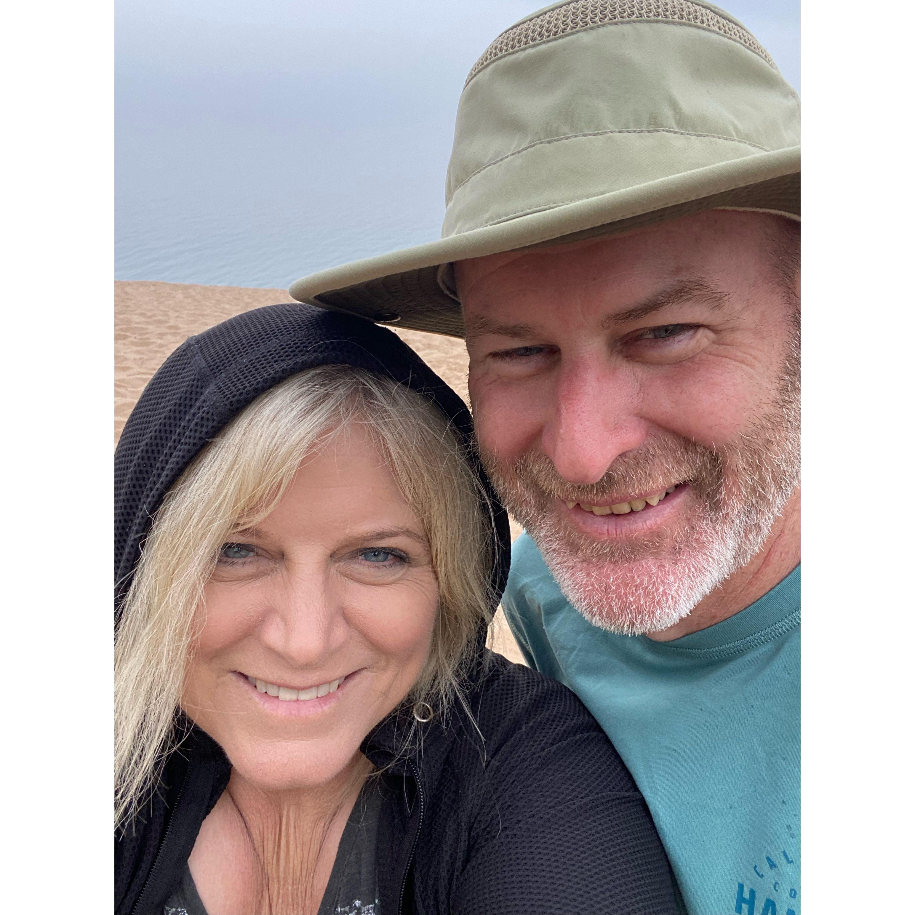 hiking sleeping bear dunes in Michigan