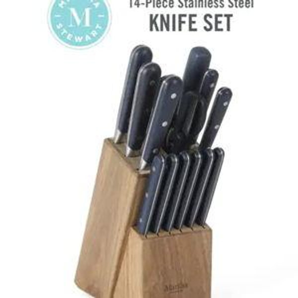 Martha Stewart Eastwalk 14 Piece Cutlery Knife Block Set - Grey