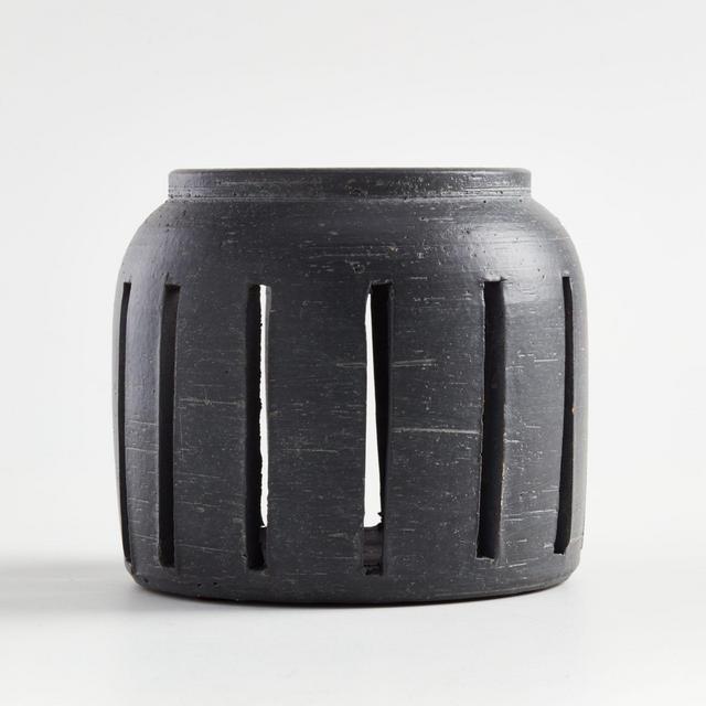 Porto Small Grey Ceramic Hurricane