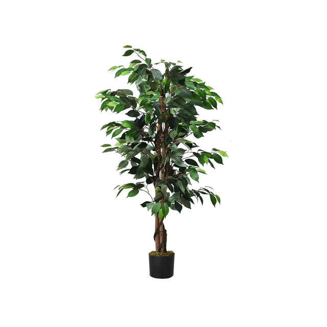 Tangkula 4Ft Artificial Ficus Tree Fake Greenery Plant Home Office Decoration