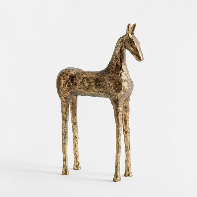 Antique – Brass Standing Horse Object