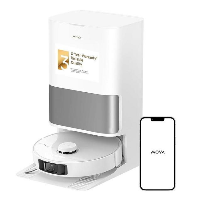 MOVA P10 Pro Ultra Robot Vacuum and Mop 13,000Pa Suction, 140°F Hot Water Auto Mop Washing & Drying, Dual Spinning Extenable Mop,10.5mm Mop Lifting for Carpet, 360°Obstacle Avoidance, App Control