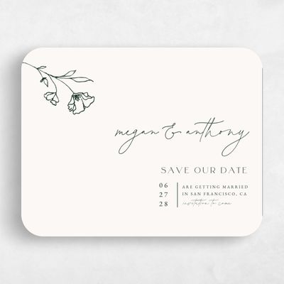 Beige Rounded Wedding Save the Date - Varnell Landscape