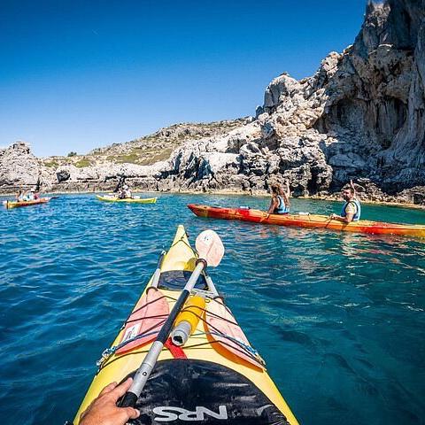 Kayaking in Mykonos - Coastline & Sea Caves Tour w/ Light Lunch