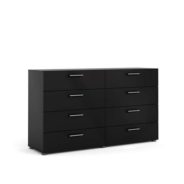 Tvilum 8 Drawer Double Dresser, Black Matte