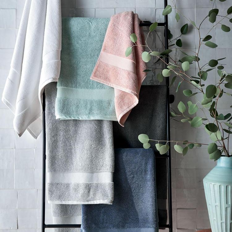 Evening Blue Organic Turkish Cotton Bath Towels, Set of 6