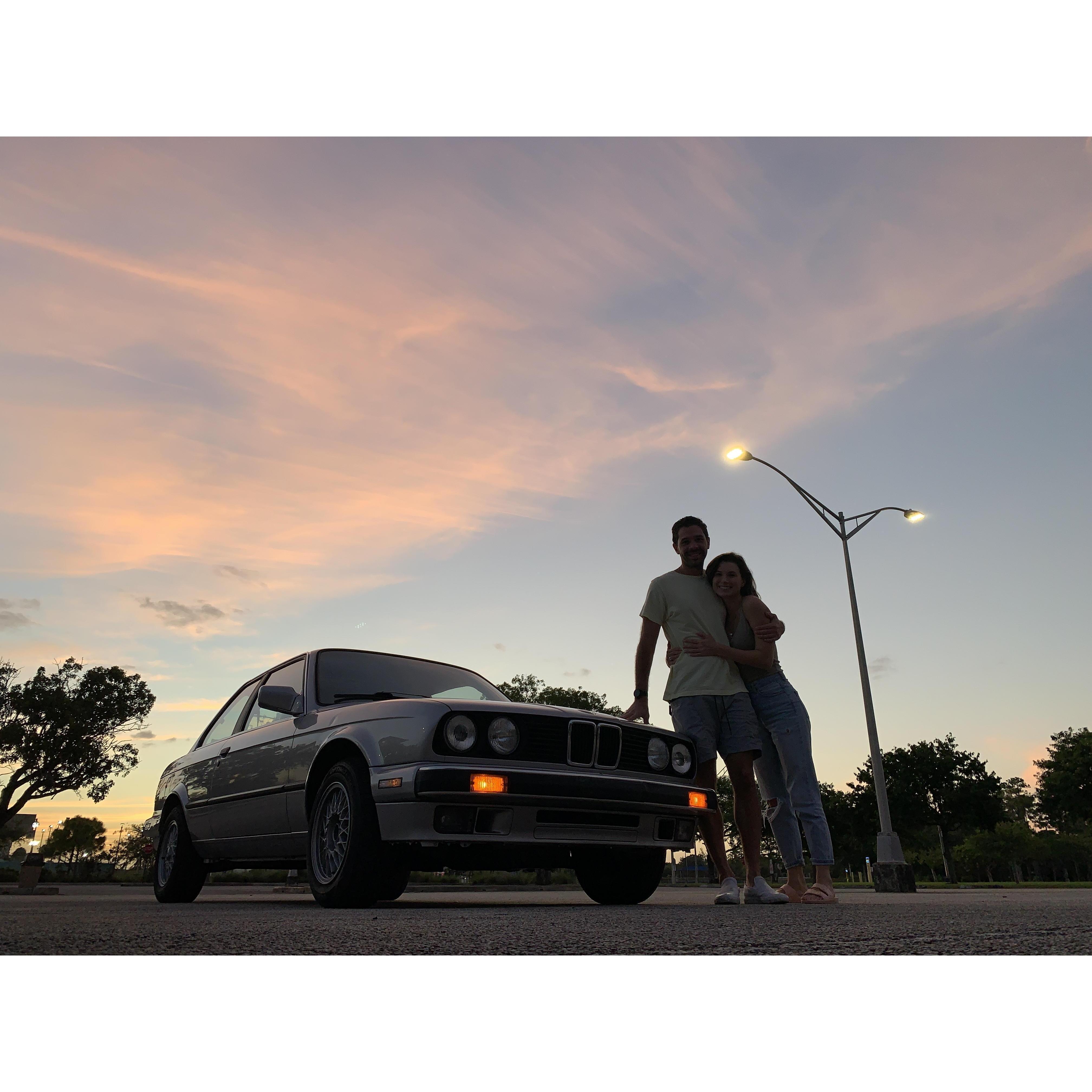 September 22nd: This is when Chris had the patience to teach me to drive stick shift in a car he bought and repaired all by himself. I mean, try NOT falling in love with that!!