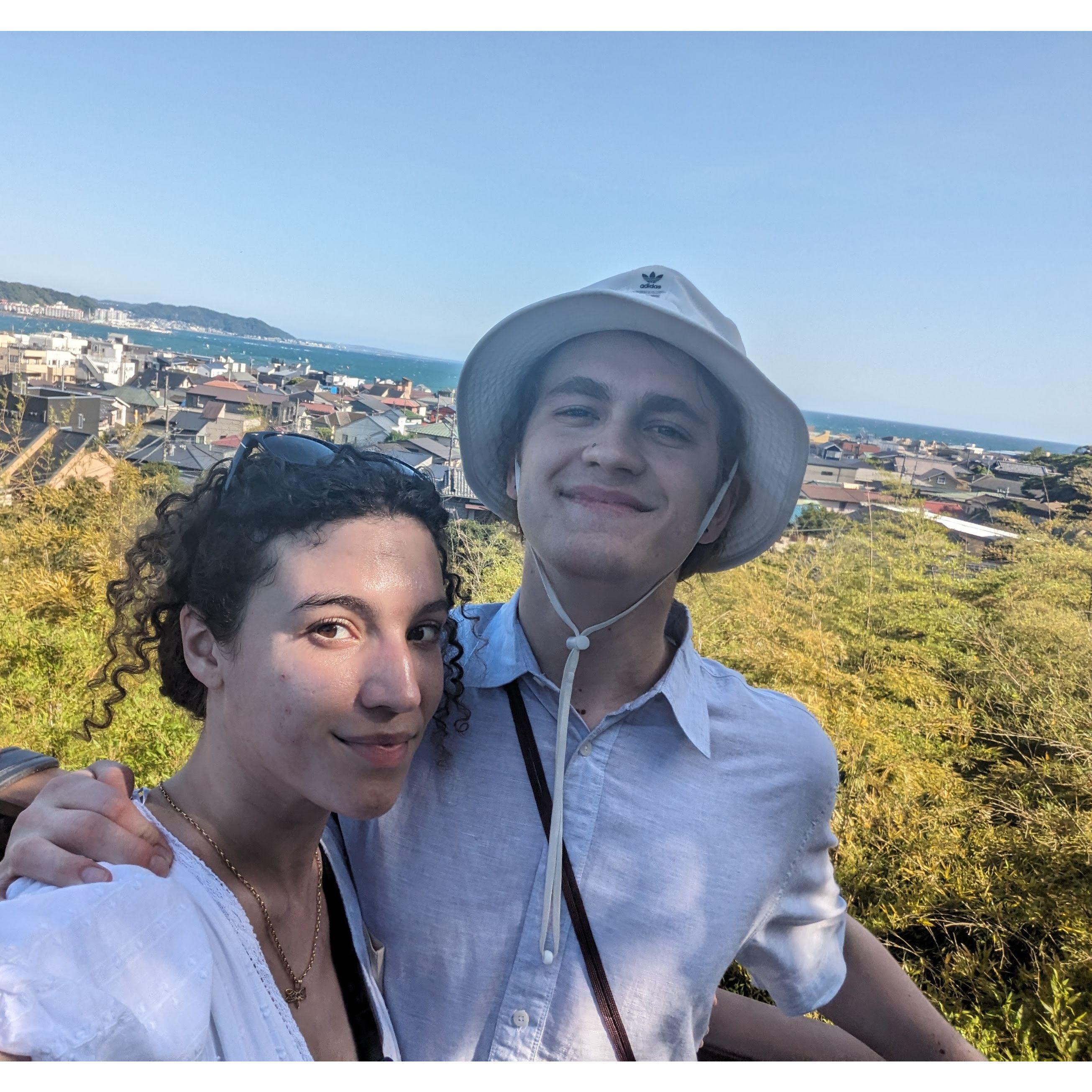 The day of the proposal, Ben and Andrea visited temples in Kamakura, Japan.