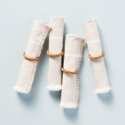 4pk Natural Rattan Woven Napkin Ring Set - Hearth & Hand™ with Magnolia