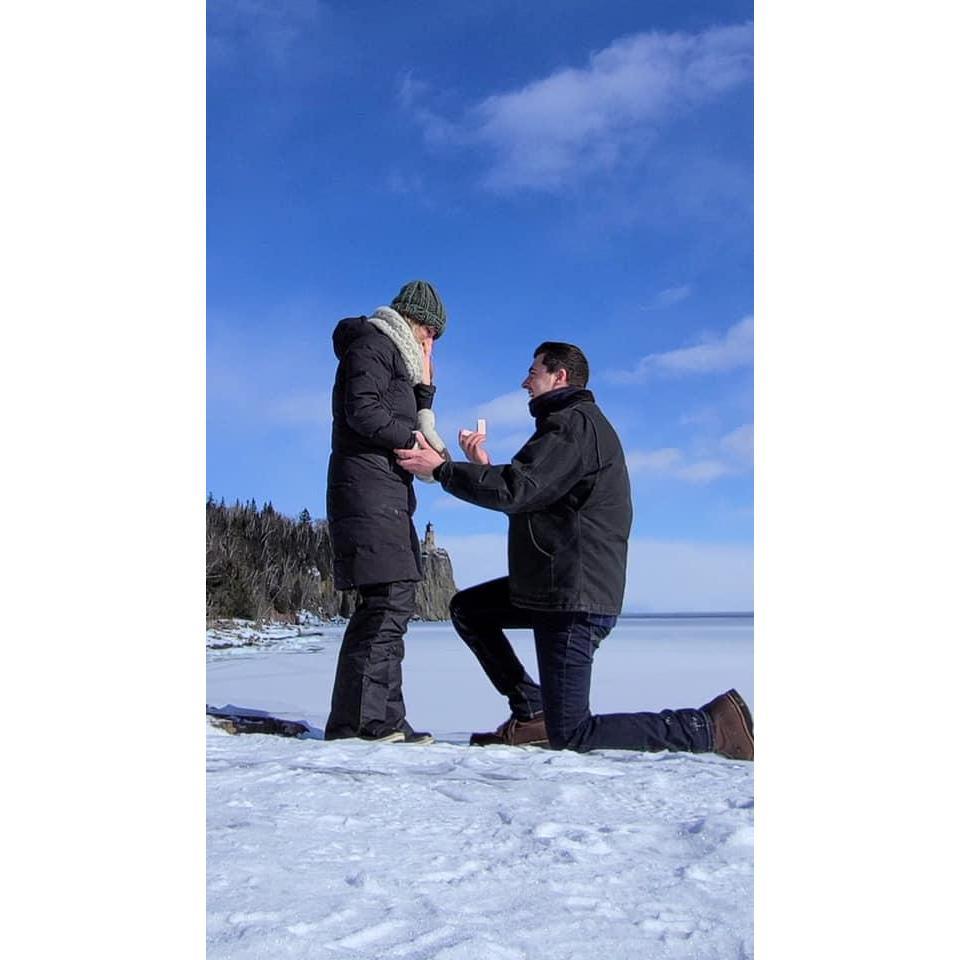 It was -26F when we got engaged (and that's without the windchill). It was the coldest recorded Valentine's Day in Duluth.