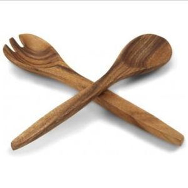 Pacific Merchants Serving 12 inch Wood Serving Fork and Spoon