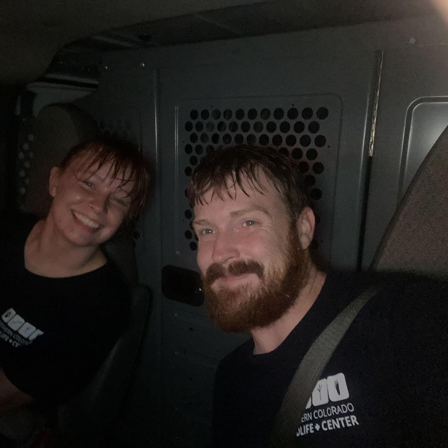 Absolutely SOAKED after doing a late night stormy raccoon rescue!