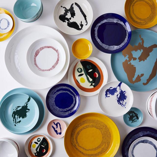 Feast Dinnerware by Yotam Ottolenghi, Dessert Plates (Veggie Black & White), Set of Four