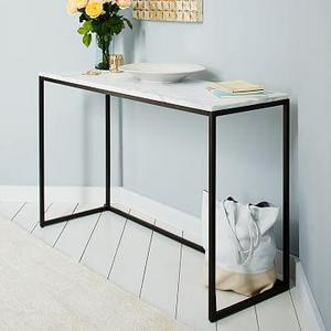 Box Frame Console - Marble/Antique Bronze