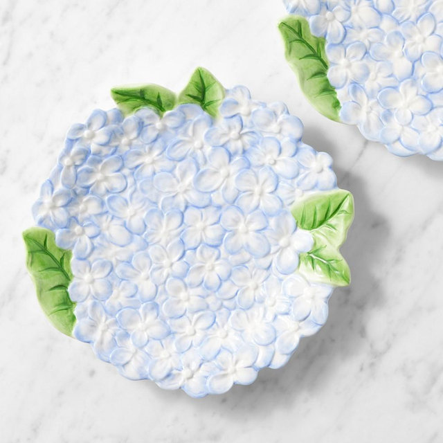 Hydrangea Figural Salad Plates, Set of 8