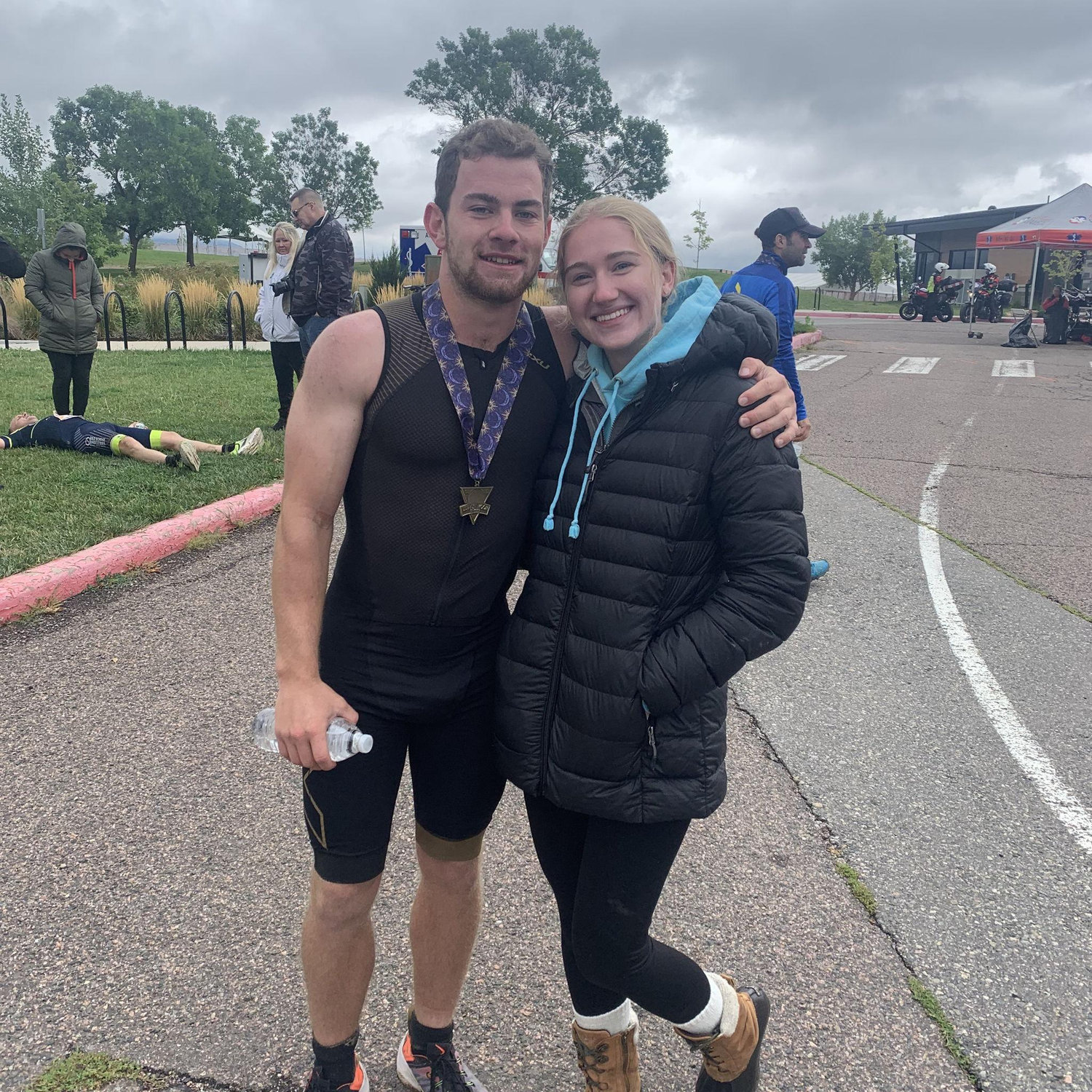 Rachel supporting Cade at his triathlon