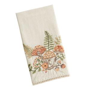 Embroidered Wildflower and Mushroom Kitchen Towel - World Market