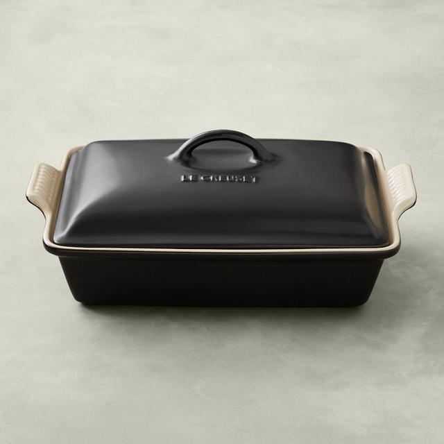 Le Creuset Heritage Stoneware Rectangular Covered Casserole, Matte Black