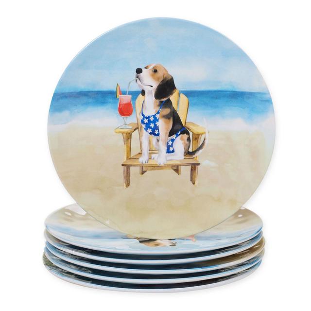 Certified International Hot Dogs Dinner Plates (Set of 6)