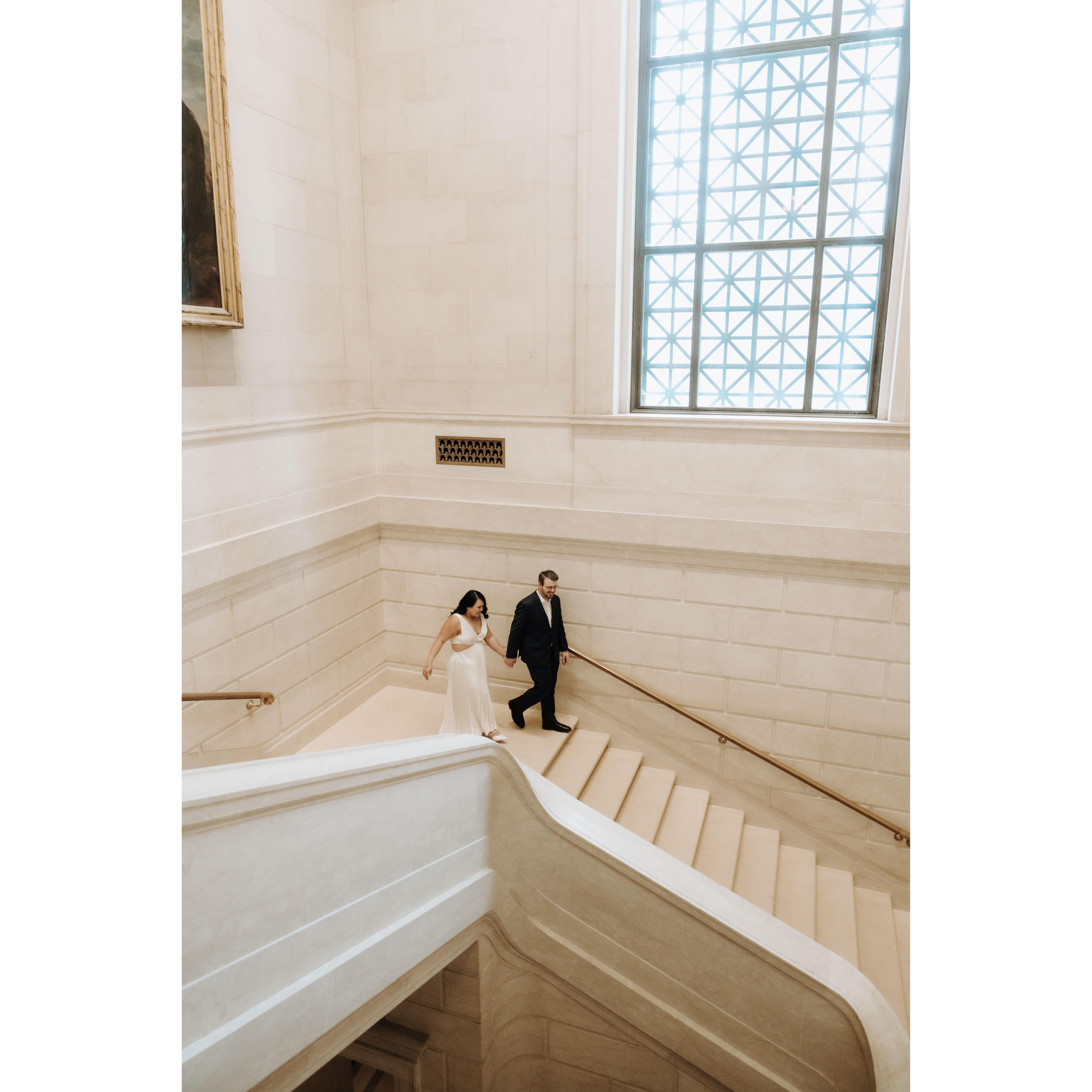 A photo from our engagement shoot at The National Gallery of Art.