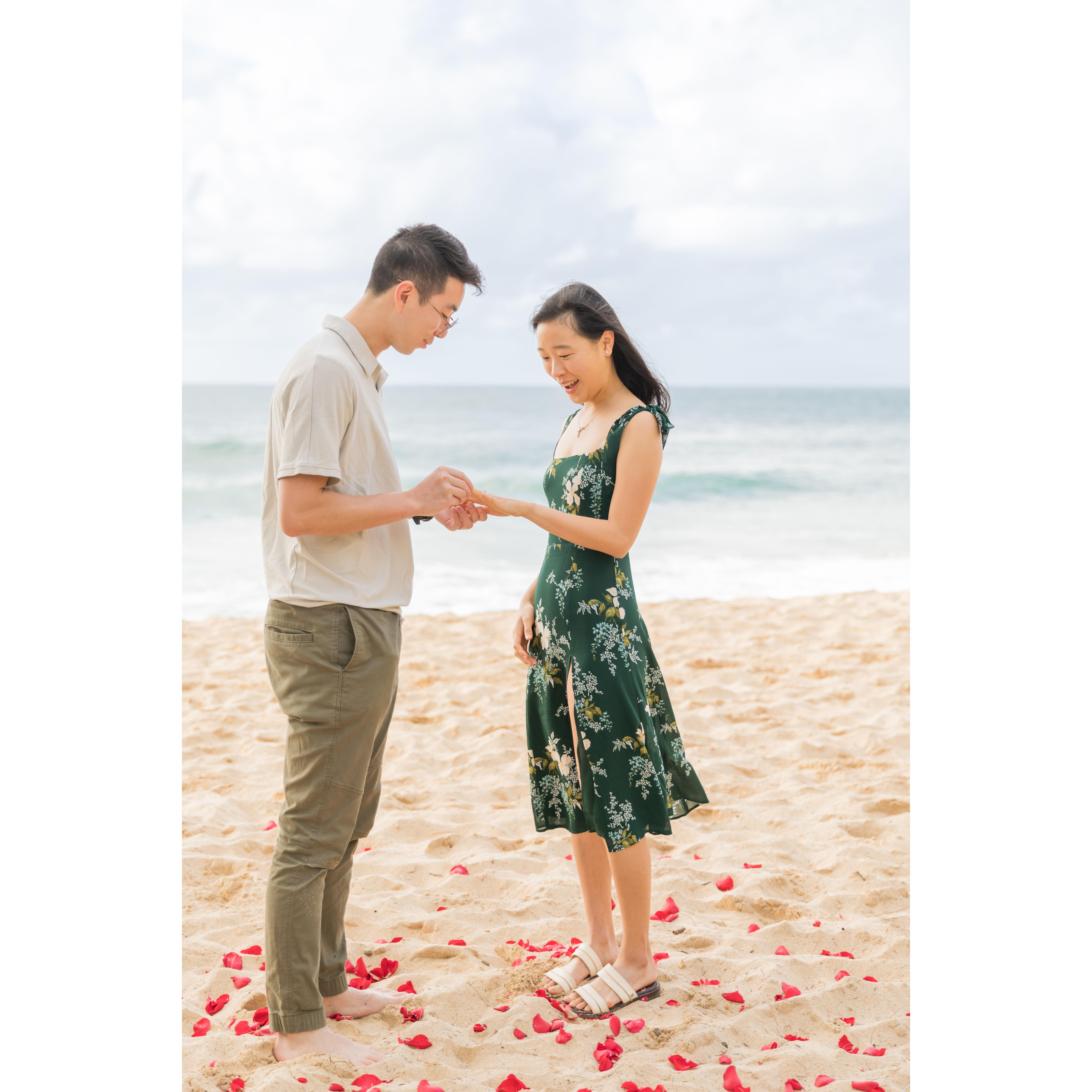 Ricky praying dearly that the ring is the right size
