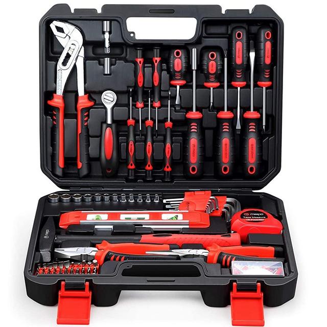 M MEEPO Tool Set, 186-Piece Tool Kit for Men Women Home and Household Repair, Complete Home Tool Kit for DIY, College Students, with Solid Toolbox