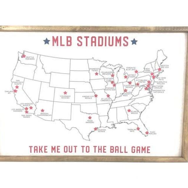 MLB Stadium Map Pinboard