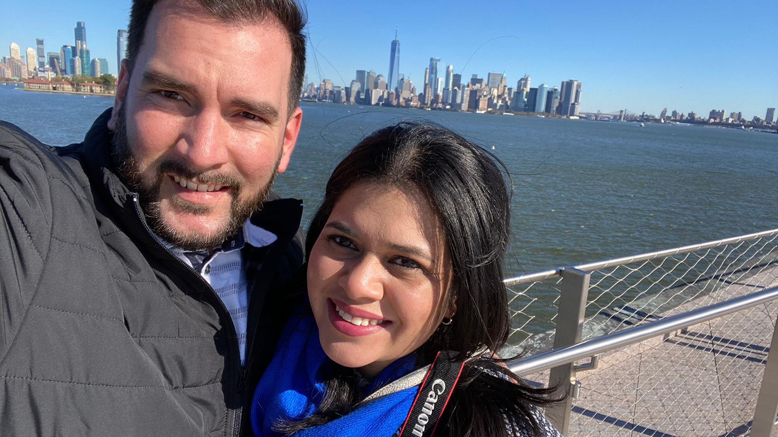 On our way to Liberty Island