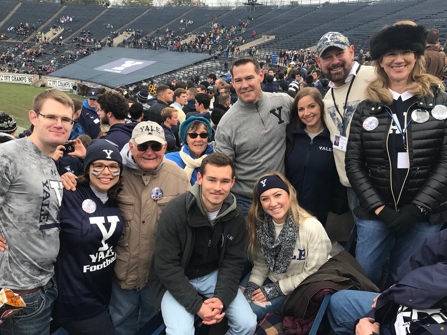 Harvard v Yale game, Nov. 2017 - cheering on John for his last game