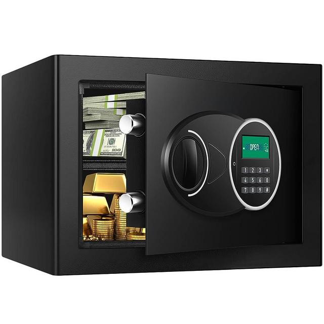 Home Safe Box Fireproof Waterproof, 1.0 Cuft Fireproof Safe with Combination Lock & Removable Shelf, Digital Security Safe Box for Money Firearm Medicines