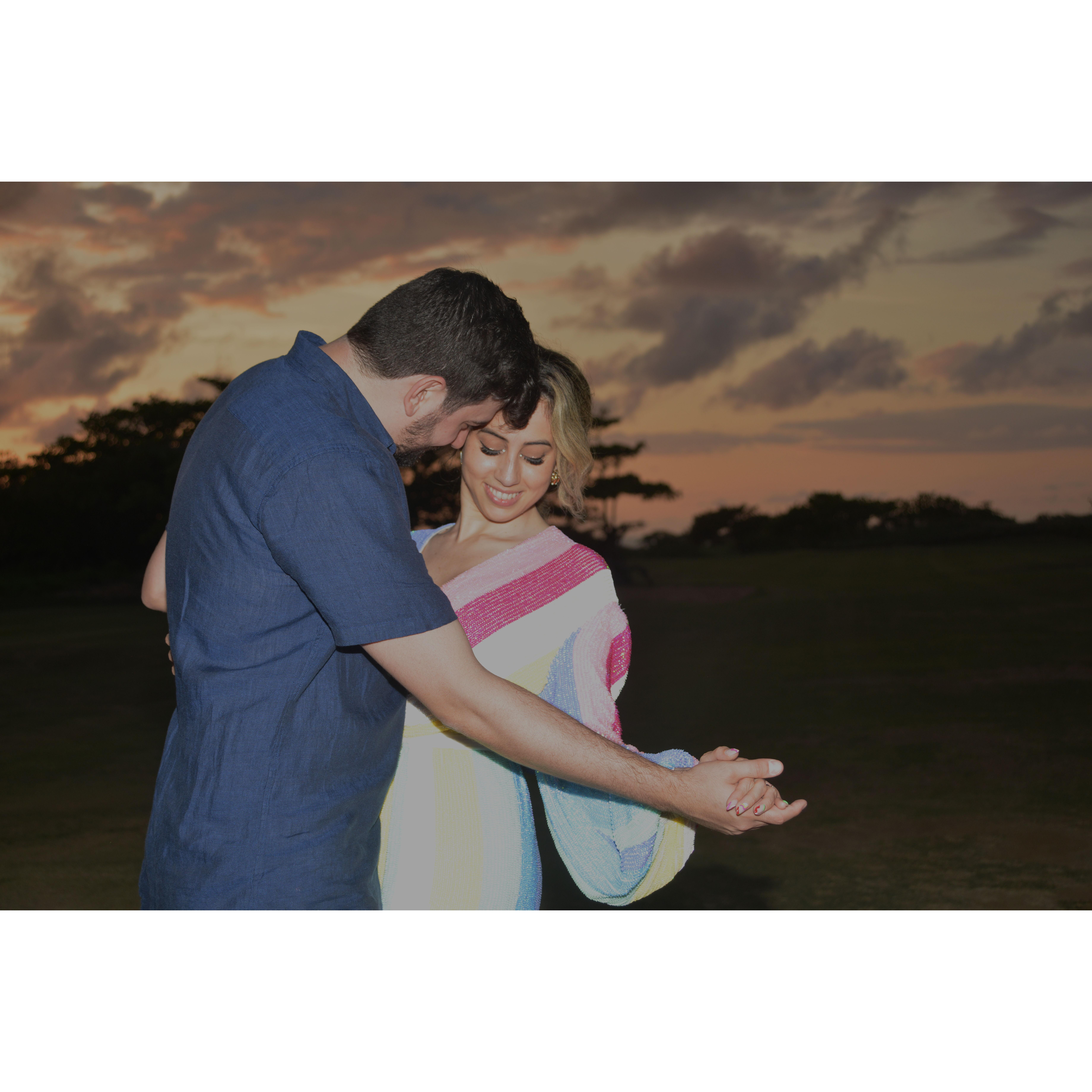 These pictures were all taken right after he proposed! He coordinated with his photographer aunt, Rebecca, to take engagement pictures of us in the Royal Isabela grounds! Pictures by @rz_portraits