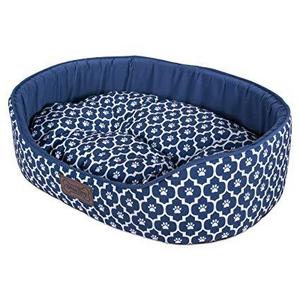 DII Bone Dry Large Oval; Lattice Navy Dog Bed