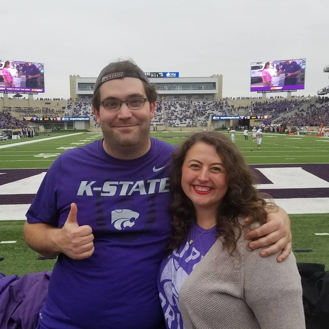 Alex and Andy at Alex's first K-State game in 2018