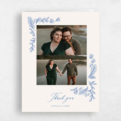 Dark Cobalt, Blue Wedding Thank You - Caleania Multiphoto