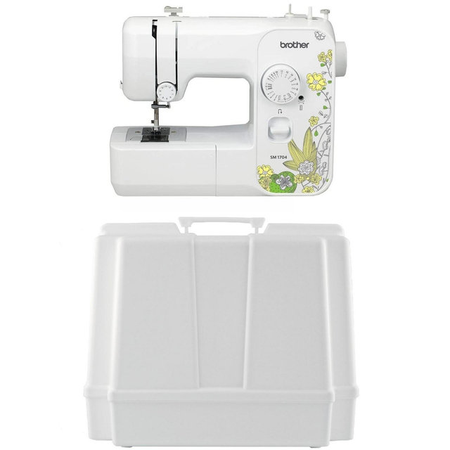 Brother SM1704 17-Stitch Free Arm Sewing Machine and 5300A Hardcase for Carrying and Storage