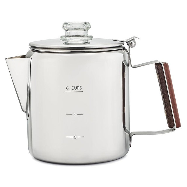 COLETTI Bozeman Camping Coffee Pot – Coffee Percolator – Percolator Coffee Pot for Campfire or Stove Top Coffee Making (6 CUP)